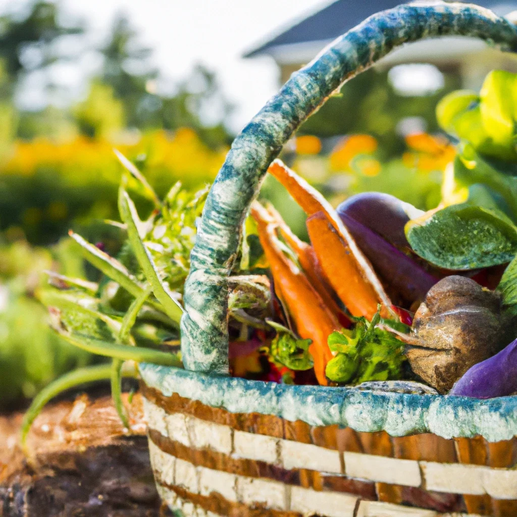 Vegetables In a raised bed garden.