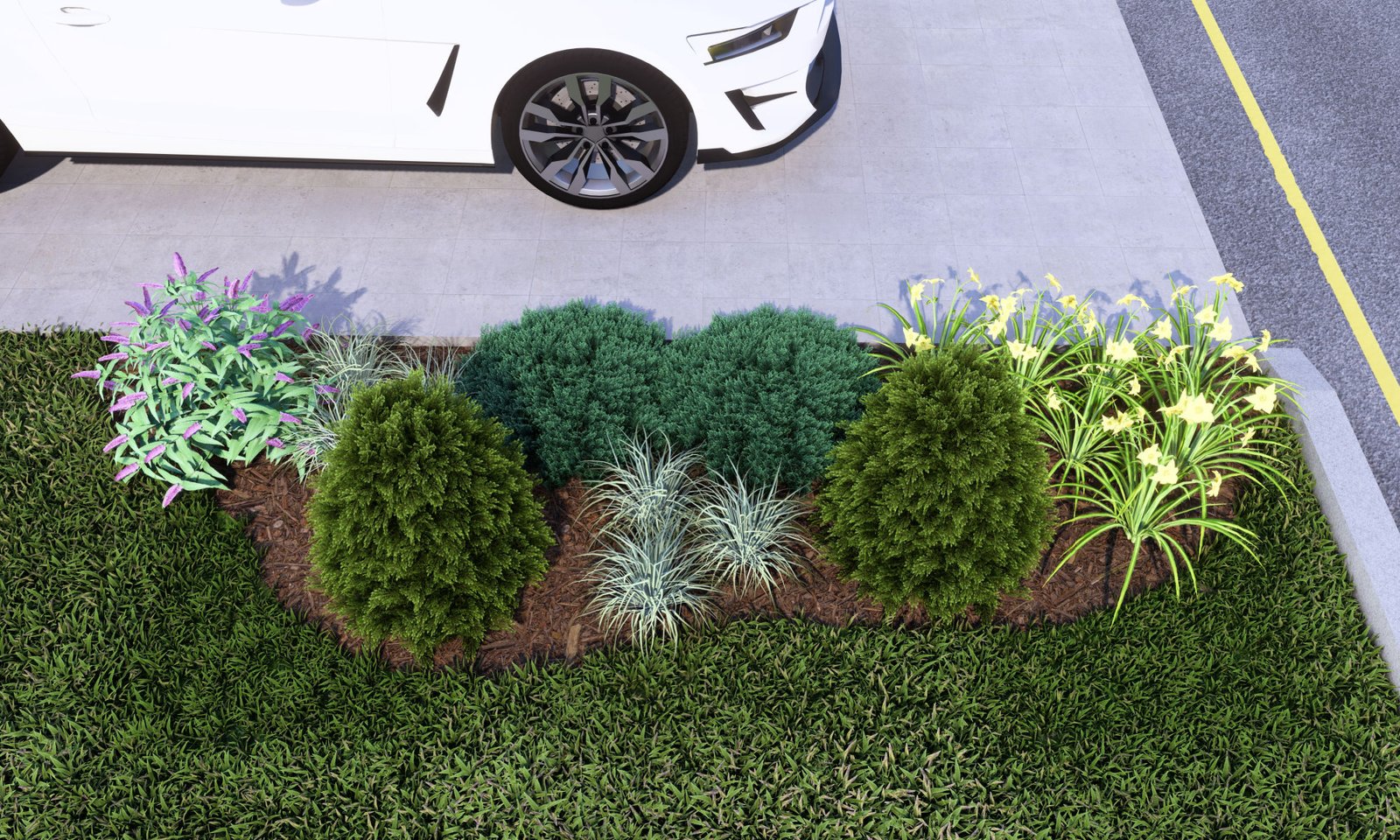 Driveway Entry Landscaping 